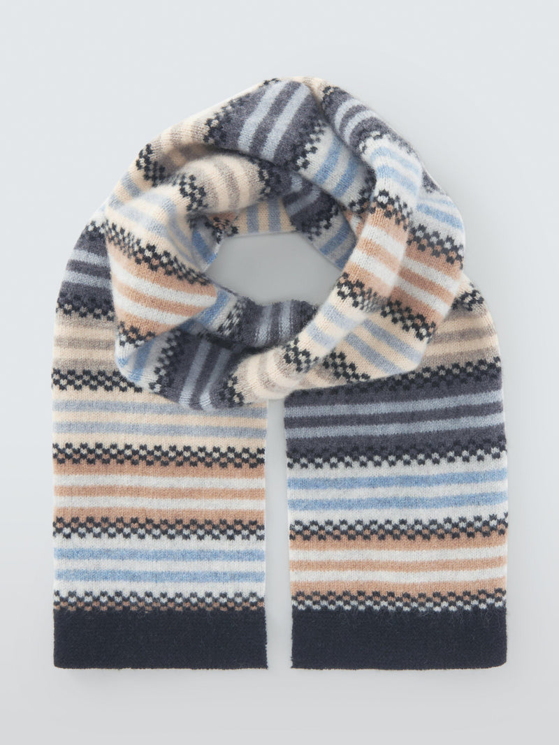 Quinton + Chadwick wool stripe scarf 20x120cm (British brand)