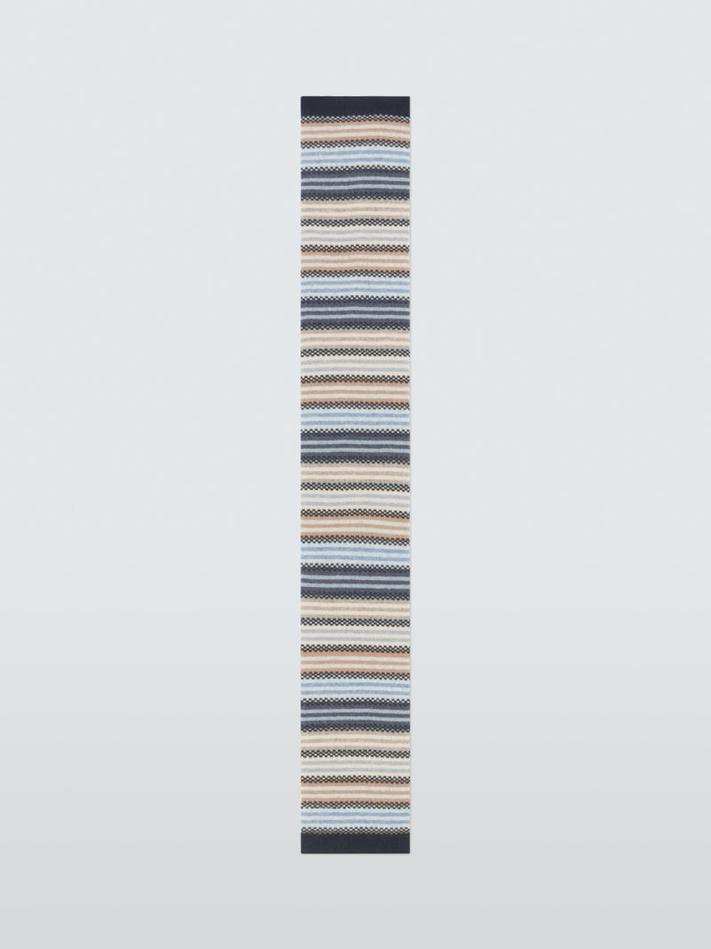 Quinton + Chadwick wool stripe scarf 20x120cm (British brand)