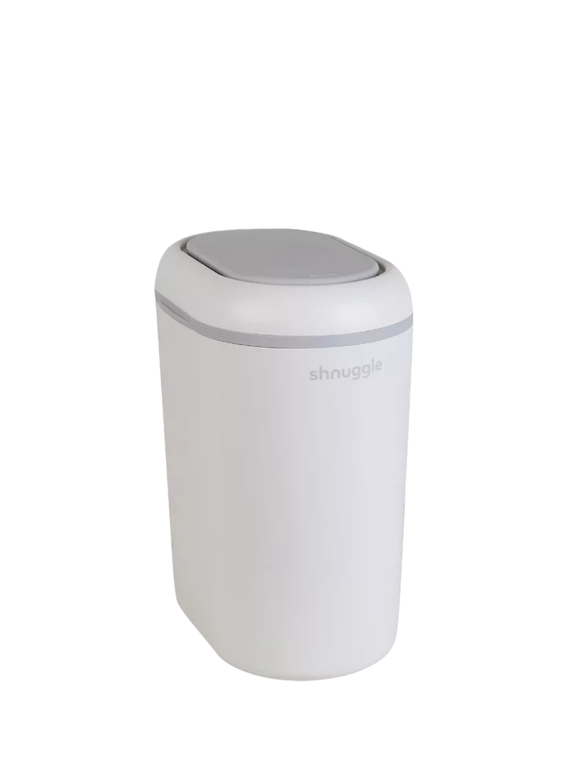 Shnuggle Nappy Bin white with odour lock, imported from the UK