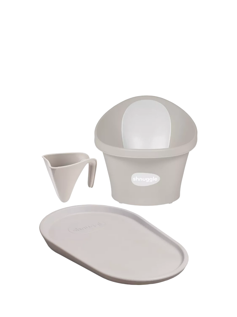 Shnuggle baby bath and changing essentials bundle Taupe (British brand)
