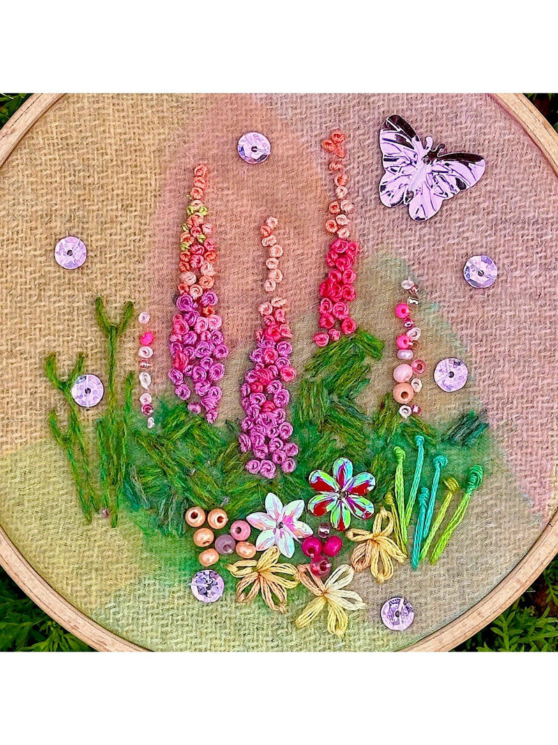 Rowandean Foxgloves Candy Needlecraft Kit, imported from the UK