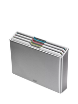 John Lewis Joseph Joseph Folio Stainless Steel Case & Colour Coded Chopping Boards, Light Stone, 24 x 34cm- Buy online at McGrocer