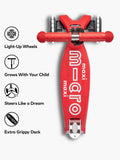 Micro Scooters Maxi Deluxe LED scooter red, imported from the UK