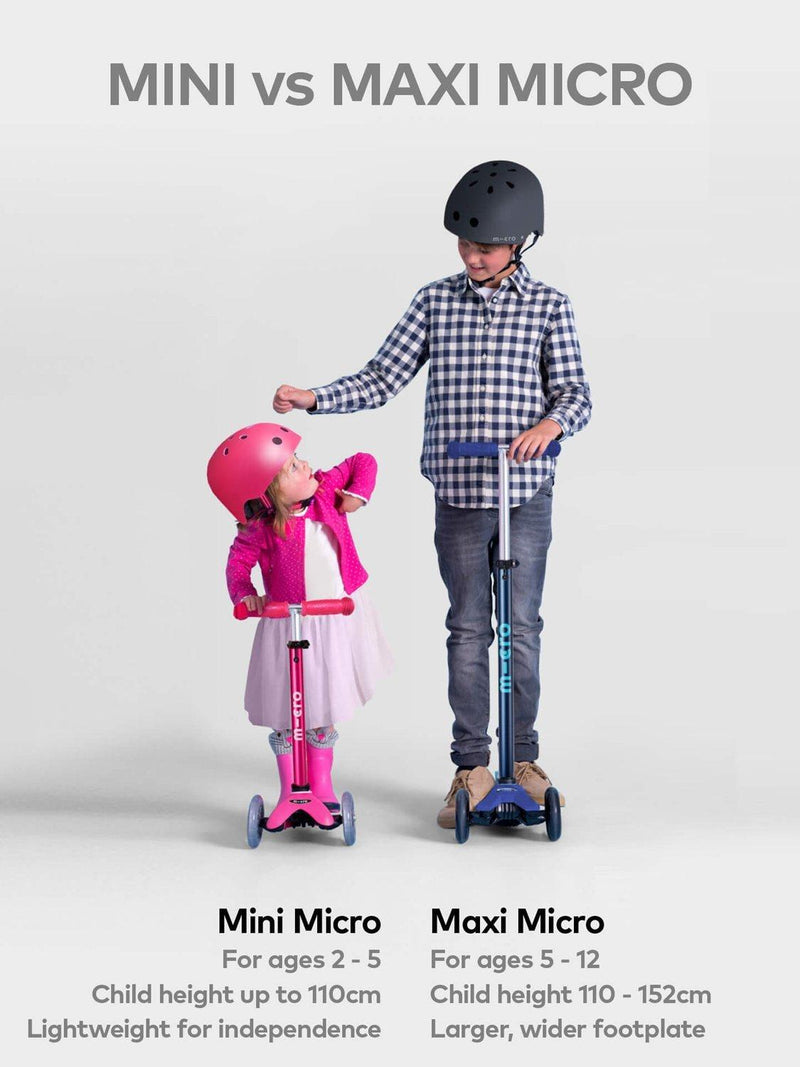 Micro Scooters Maxi Deluxe LED scooter red, imported from the UK