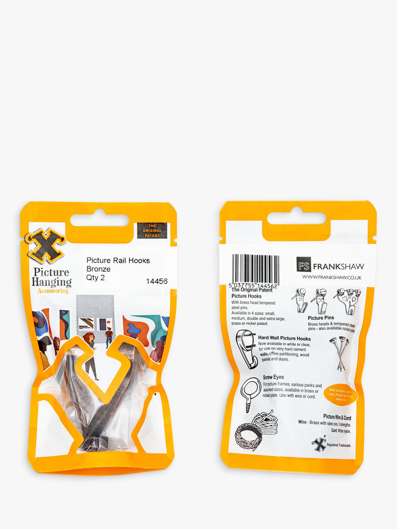 Frank Shaw bronze picture rail hooks, imported from the UK