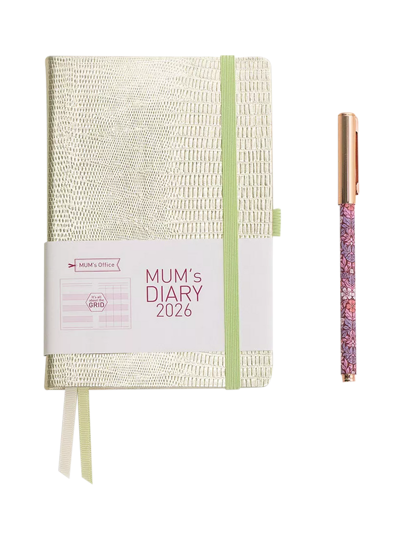 MUM's Office 2026 hardback diary in champagne colour - British product
