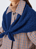 John Lewis Wool Blend Cable Knit Bandana Scarf, Blue