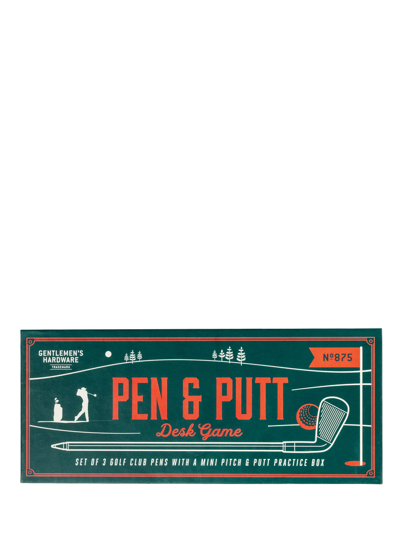Gentlemen's Hardware Golf Club Pen Set with mini putt green, imported from the UK