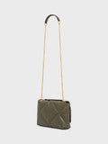 Gerard Darel quilted leather shoulder bag khaki (British brand)