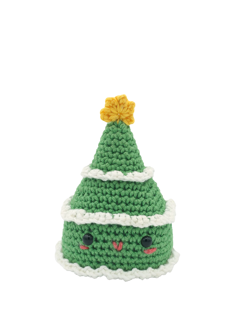 Hardicraft mini Christmas tree crochet kit, beginner craft - British product