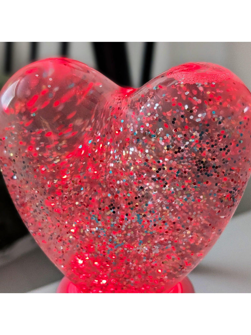 Tinc heart glitter light in pink - British product