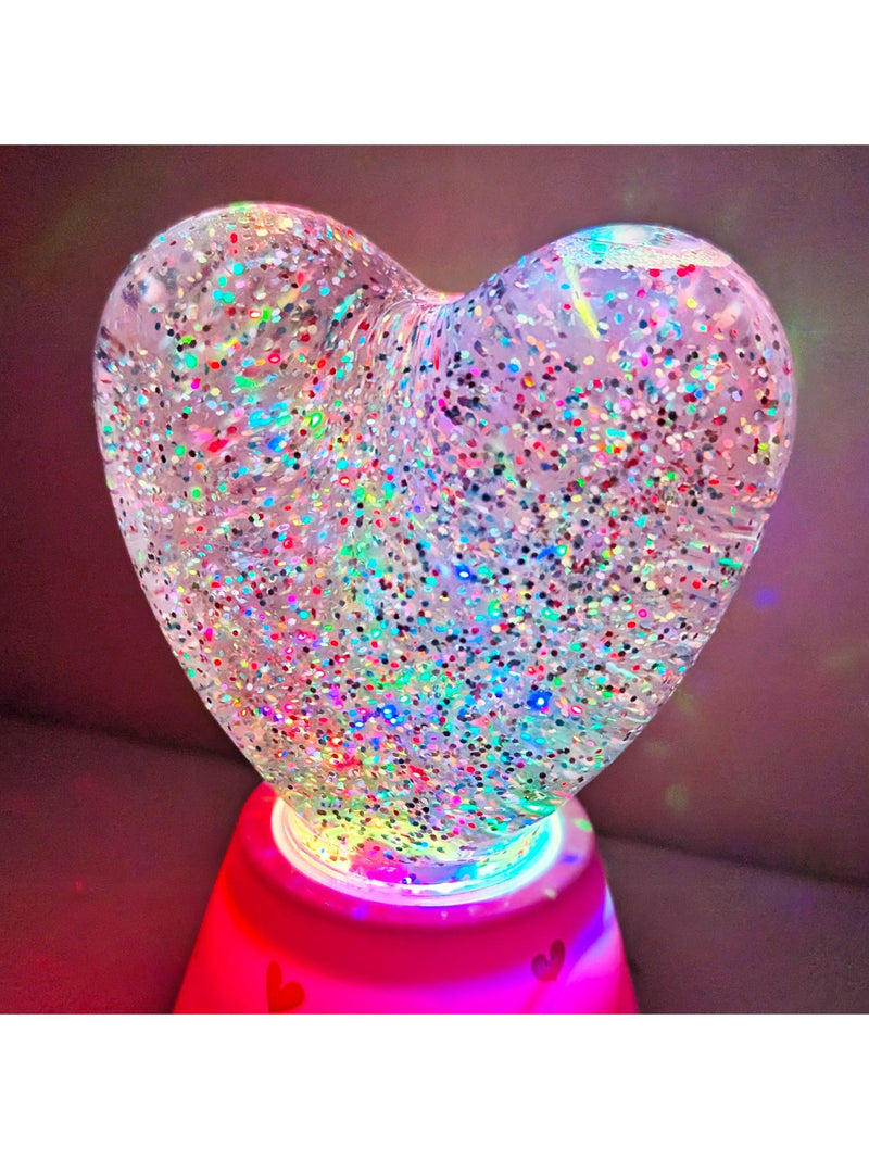 Tinc heart glitter light in pink - British product