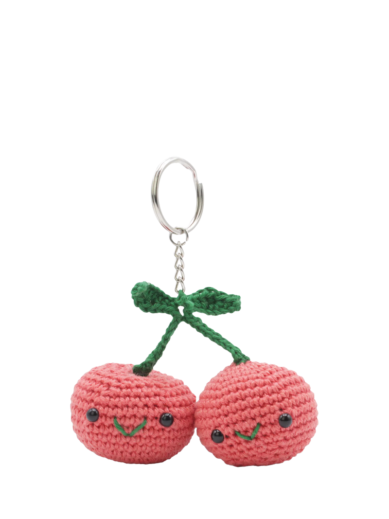 Hardicraft cherries bag pendant crochet kit with cotton yarn - British product