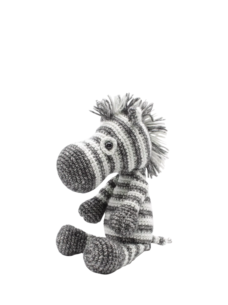 Hardicraft Dirk Zebra Crochet Kit with grey and black yarn (British brand)