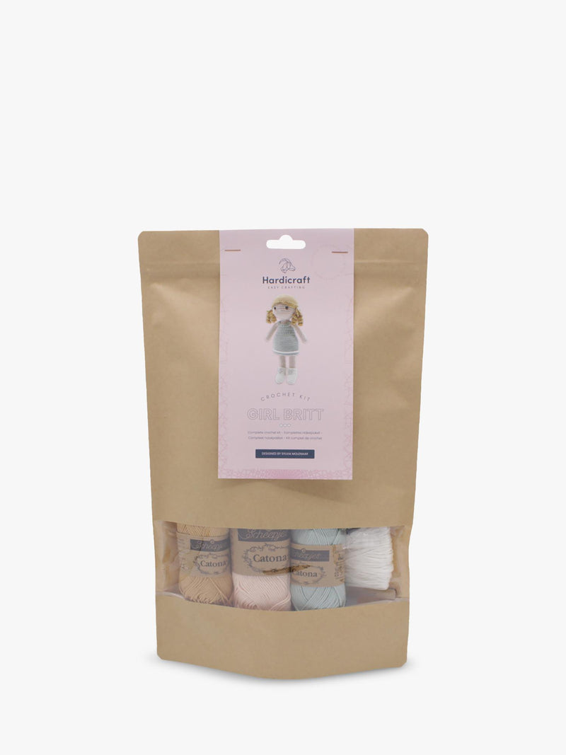 Hardicraft Britt doll crochet kit with pattern and yarn, UK version