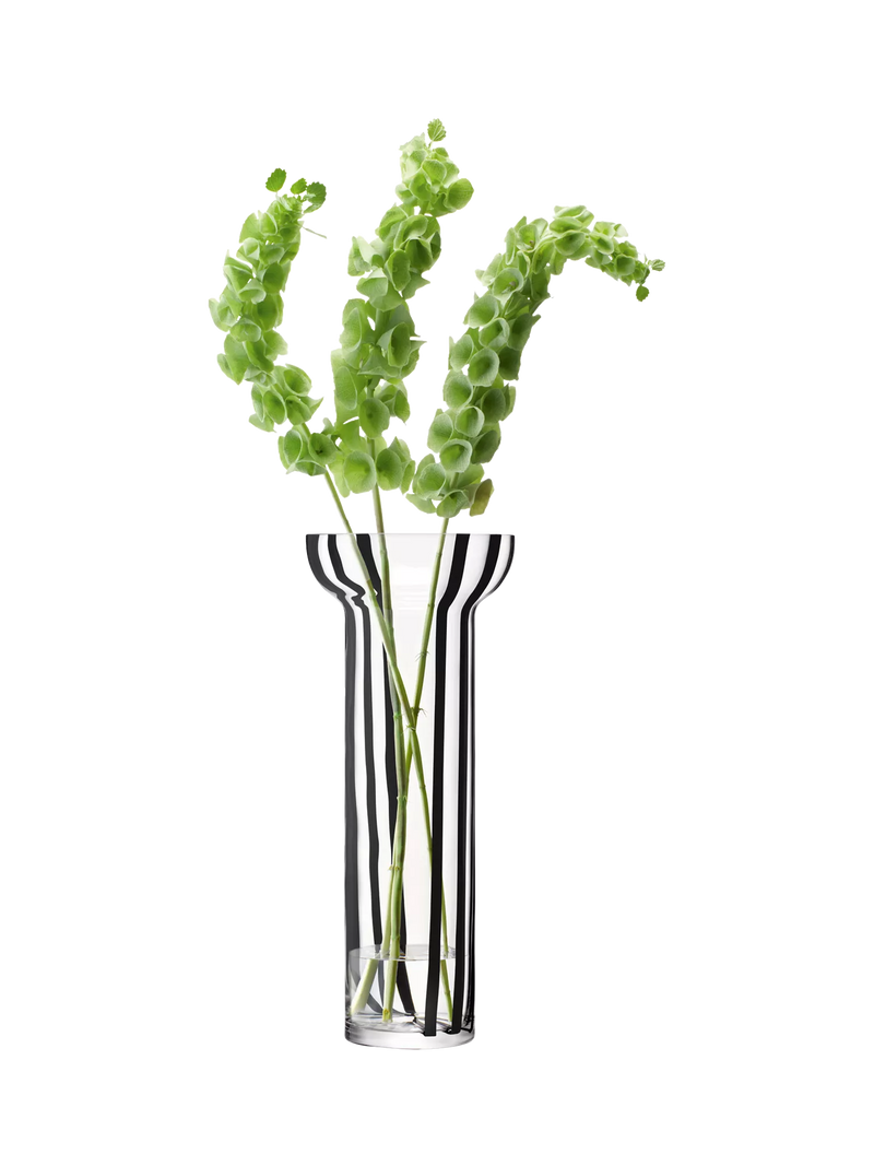 LSA International black stripe glass vase 42cm, UK version