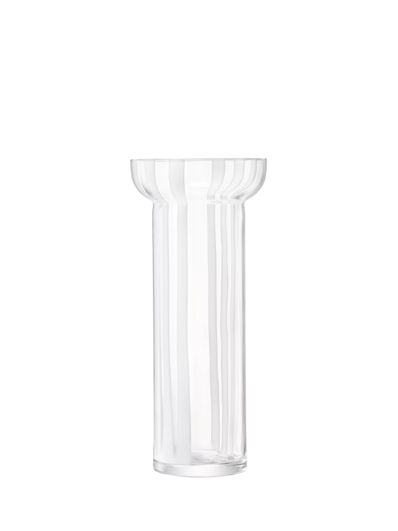 LSA International stripe glass vase white 31.5cm, UK version