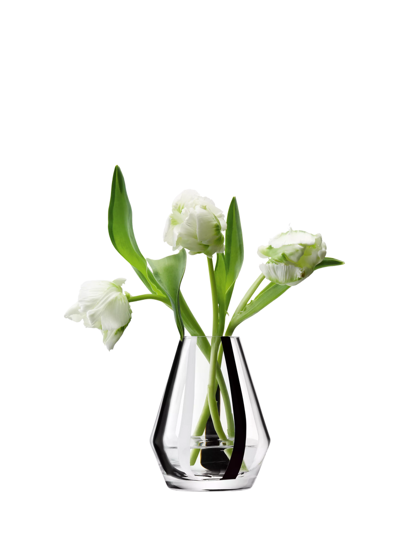LSA International stripe glass vase H14cm - British product