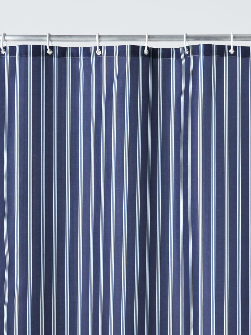 John Lewis Ambleside Stripe shower curtain 180x180cm indigo (British brand)
