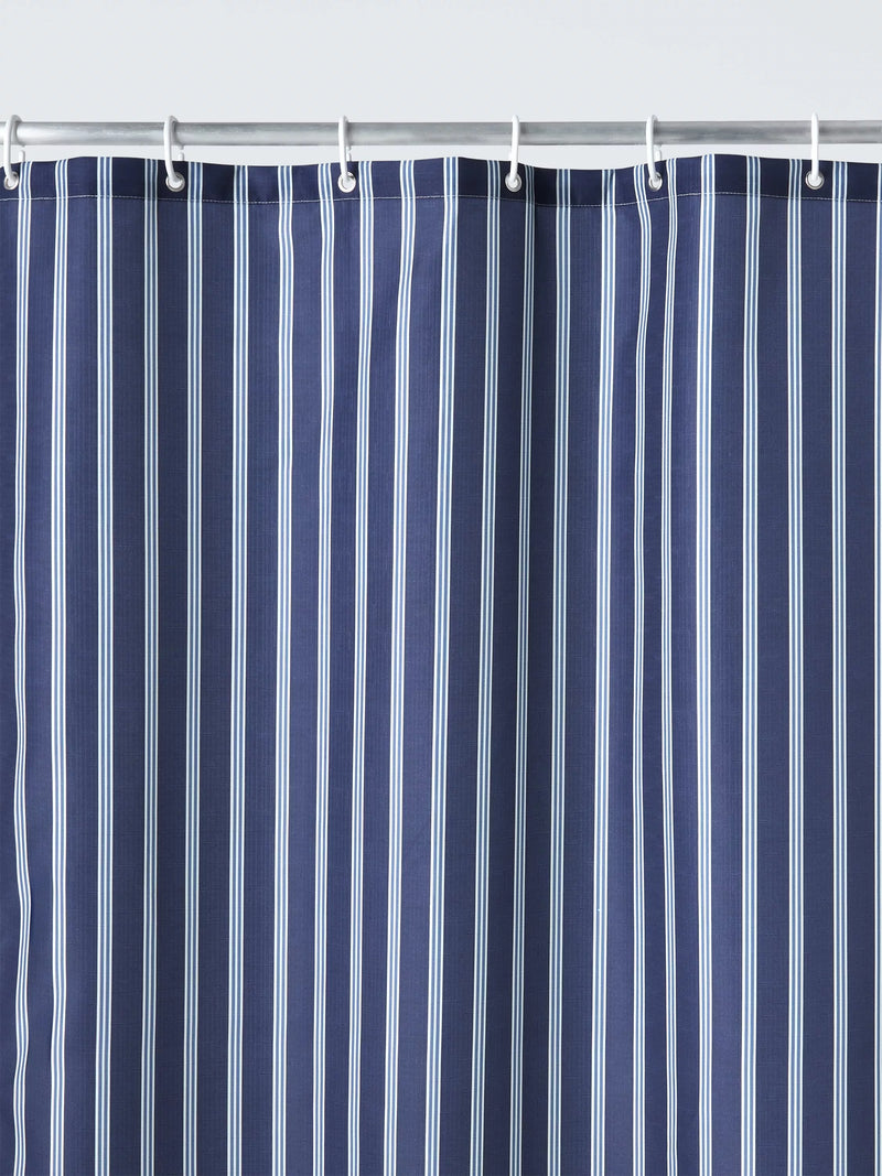 John Lewis Ambleside Stripe shower curtain 180x180cm indigo (British brand)