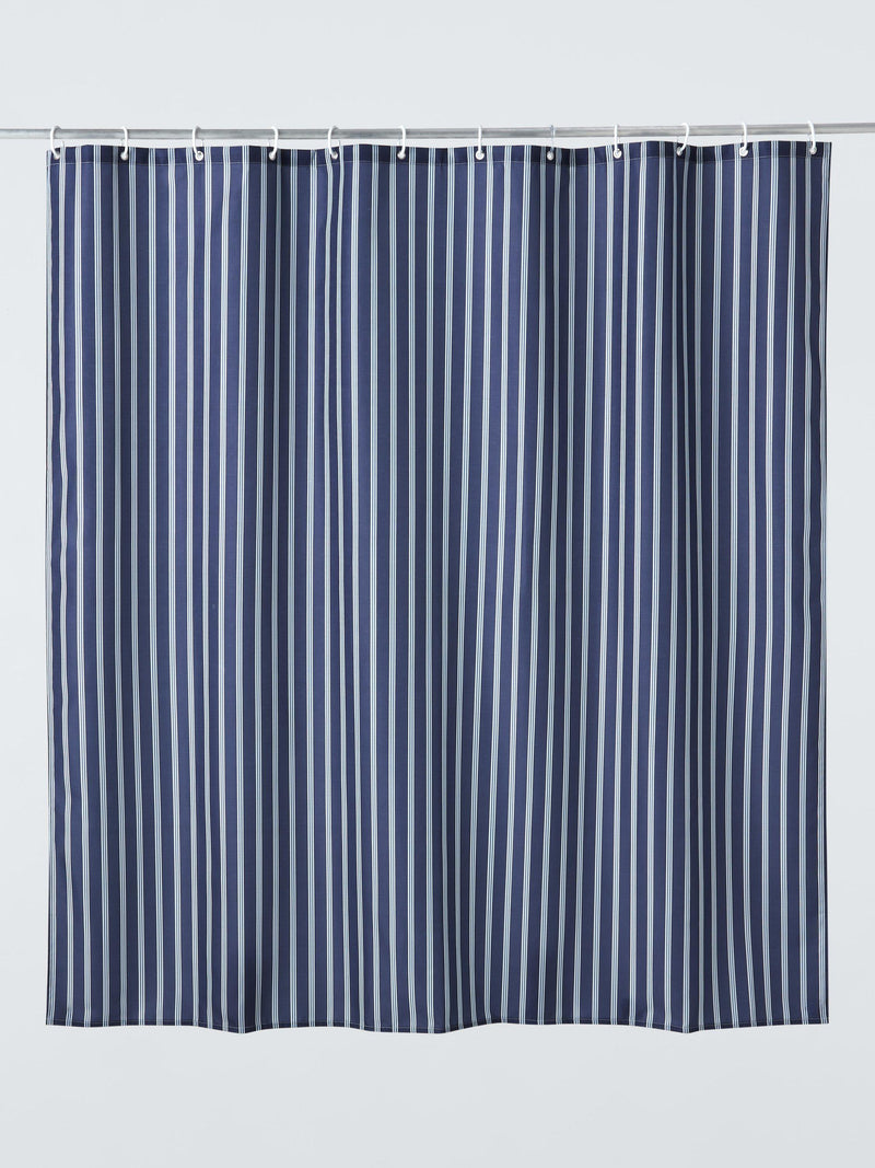 John Lewis Ambleside Stripe shower curtain 180x180cm indigo (British brand)