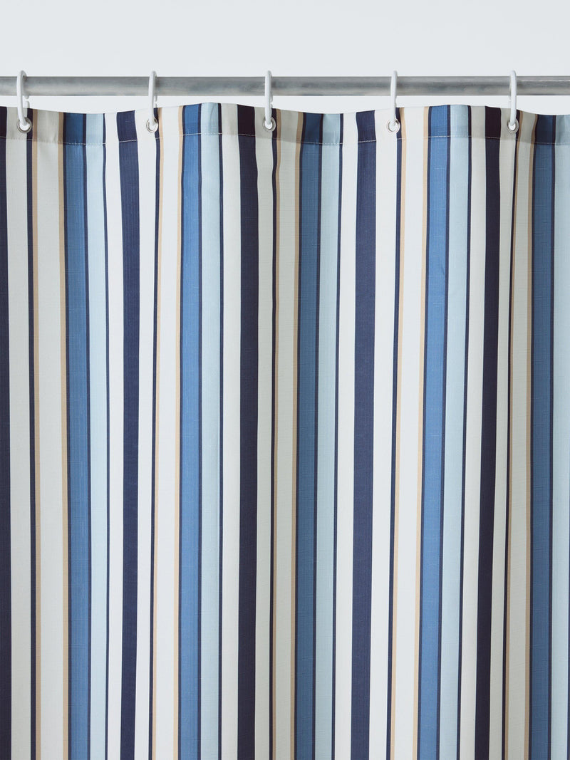John Lewis Polzeath Stripe shower curtain blue multi 180x180cm, UK version