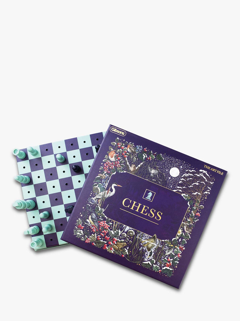Gibsons x The Art File travel chess board, UK version