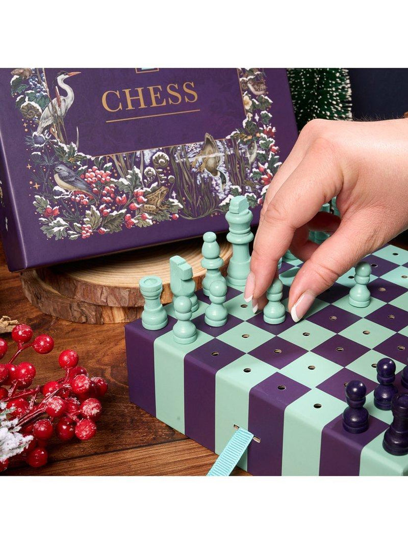 Gibsons x The Art File travel chess board, UK version