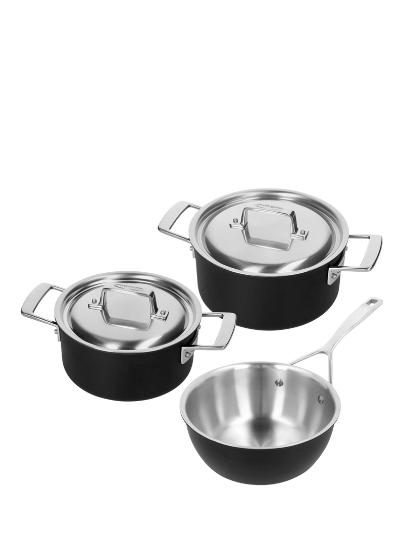 DEMEYERE Black 5-layer outdoor pan set 3 piece (British brand)