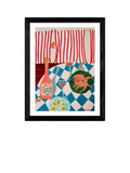 East End Prints Lucy Muss Shrimp & Champagne framed print 43.4x33.4cm - British product