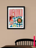 East End Prints Lucy Muss Shrimp & Champagne framed print 43.4x33.4cm - British product
