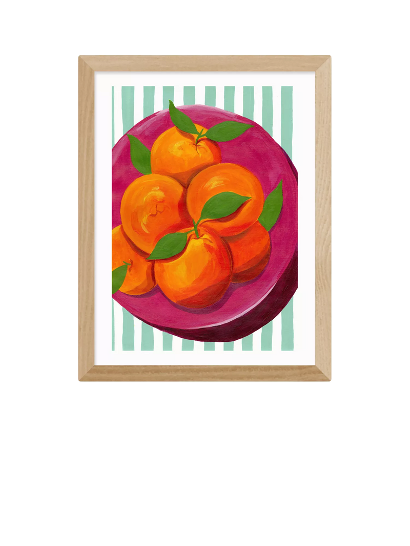 East End Prints Susie Miller Summer Blood Oranges Framed Print, Black Frame, 43.4 x 33.4cm