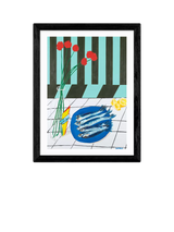 John Lewis EAST END PRINTS Lucy Muss 'Striped Sardines' Framed Print, Black Frame, 43.4 x 33.4cm- Buy online at McGrocer