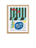 EAST END PRINTS Lucy Muss 'Striped Sardines' Framed Print, Black Frame, 43.4 x 33.4cm