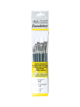 John Lewis Synthetic Paint Brush Set of 6 for Acrylic and Oil Colours with Round, Filbert, and Flat Brushes- Buy online at McGrocer