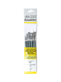Winsor & Newton synthetic paint brush set of 6 with round, filbert, and flat brushes (British brand)