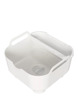John Lewis ReBorn Recycled Plastic Washing Up Bowl PRO with Drainer, Light Stone- Buy online at McGrocer