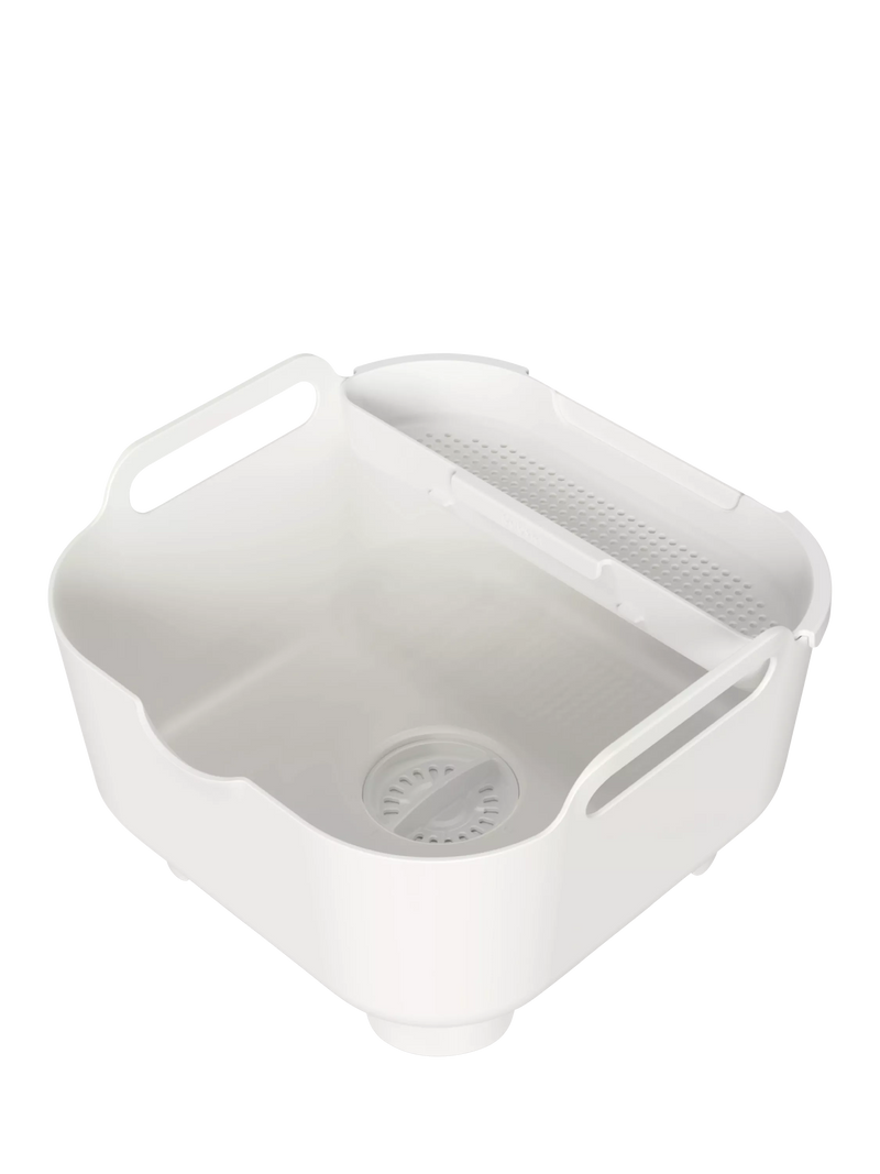 ReBorn recycled plastic washing up bowl with drainer Light Stone 9L, imported from the UK