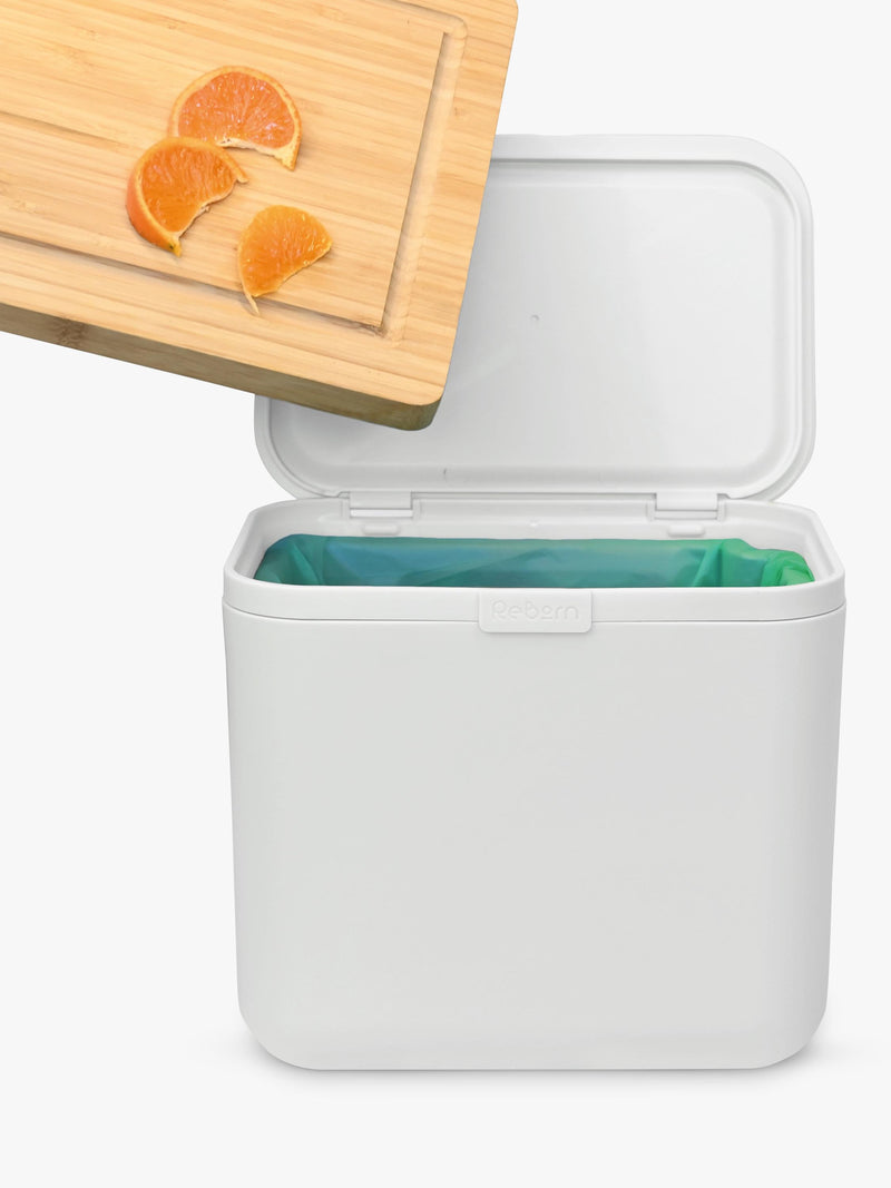 ReBorn food waste caddy light stone 5L, UK version