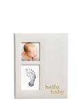 Pearhead Hello Baby memory book linen cover gold script (British brand)