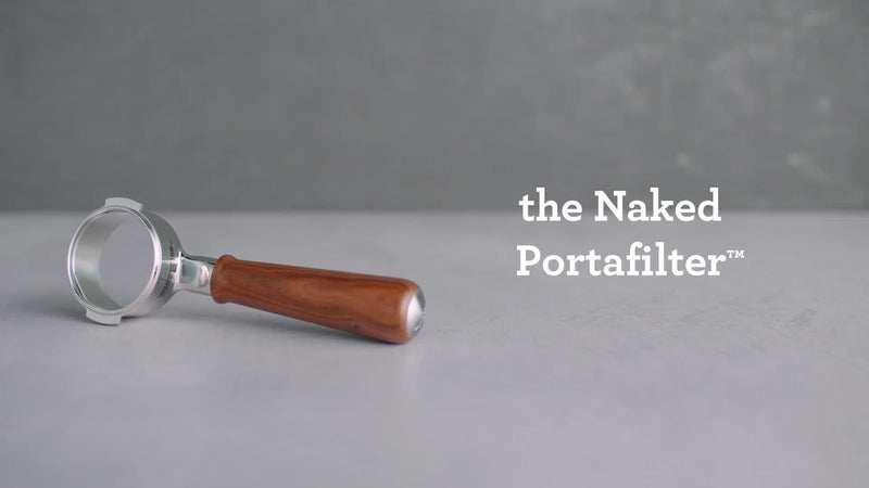 Sage Naked Portafilter 54mm walnut finish, imported from the UK