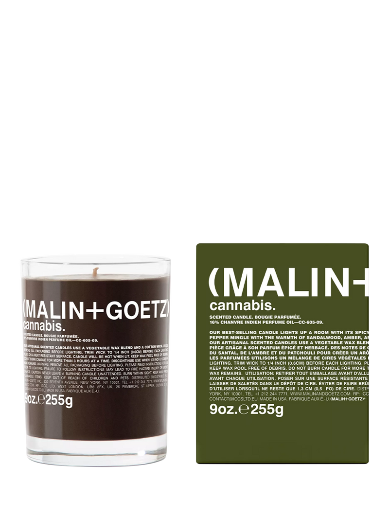 MALIN+GOETZ cannabis scented candle 255g, imported from the UK