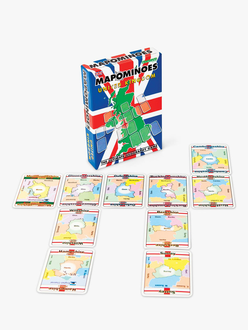 Wildcard Games Mapominoes UK Edition educational board game, imported from the UK
