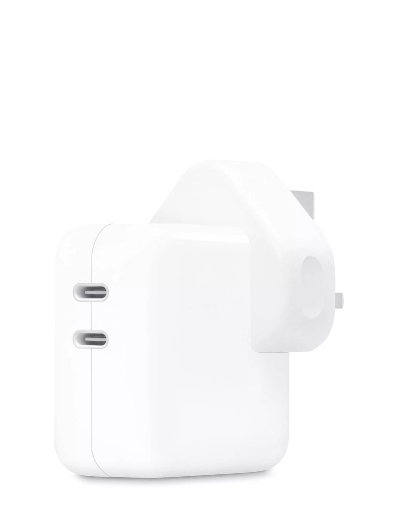 Apple 35W Dual USB-C Power Adapter white, imported from the UK