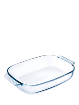 John Lewis Pyrex Rectangular Glass Roasters, Set of 2, Clear- Buy online at McGrocer