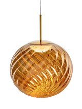 John Lewis Tom Dixon Whirl Large Glass Pendant Ceiling Light, Gold, H41.1 x Dia.45cm- Buy online at McGrocer