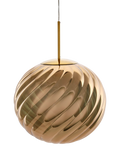 Tom Dixon Whirl large glass pendant ceiling light in gold, imported from the UK