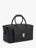 OSPREY LONDON leather weekender bag in Black, imported from the UK
