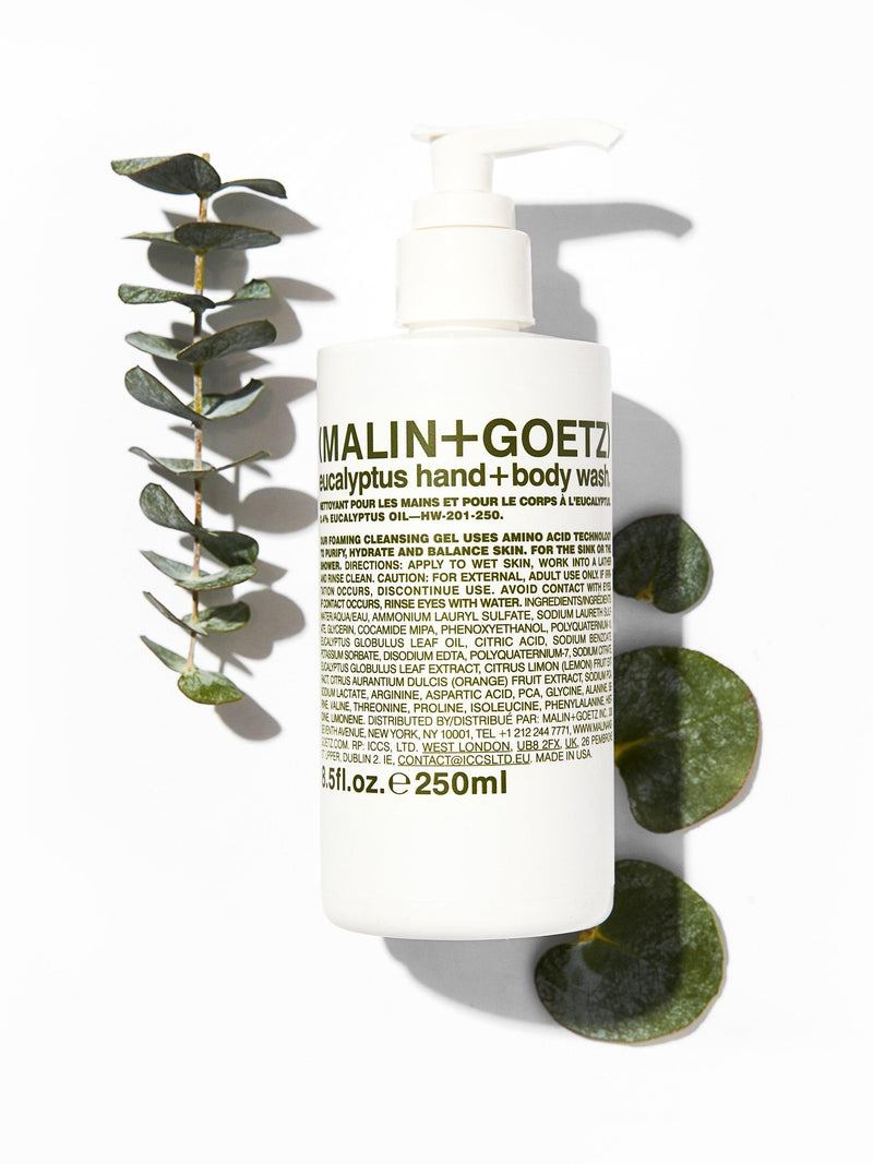 MALIN + GOETZ eucalyptus body wash 250ml, imported from the UK