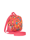 Frugi kids floral backpack in orange/multi - British product